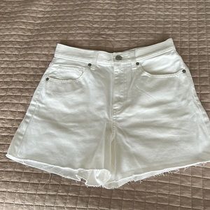 Uniqlo white jean shorts
